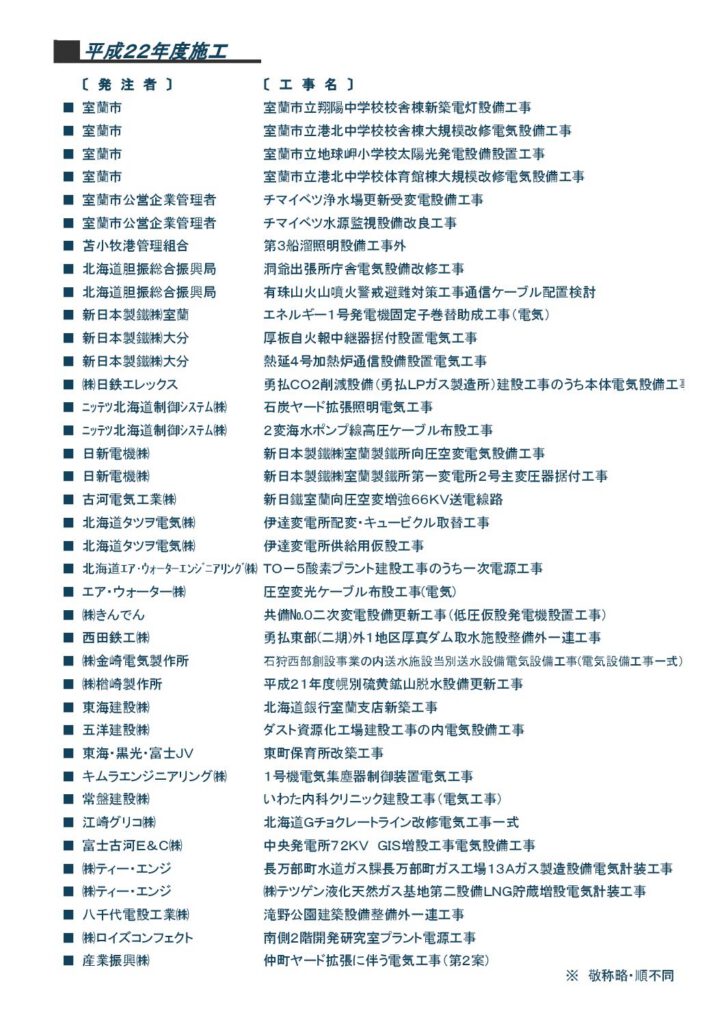 ■工事経歴書　平成２２年度施工