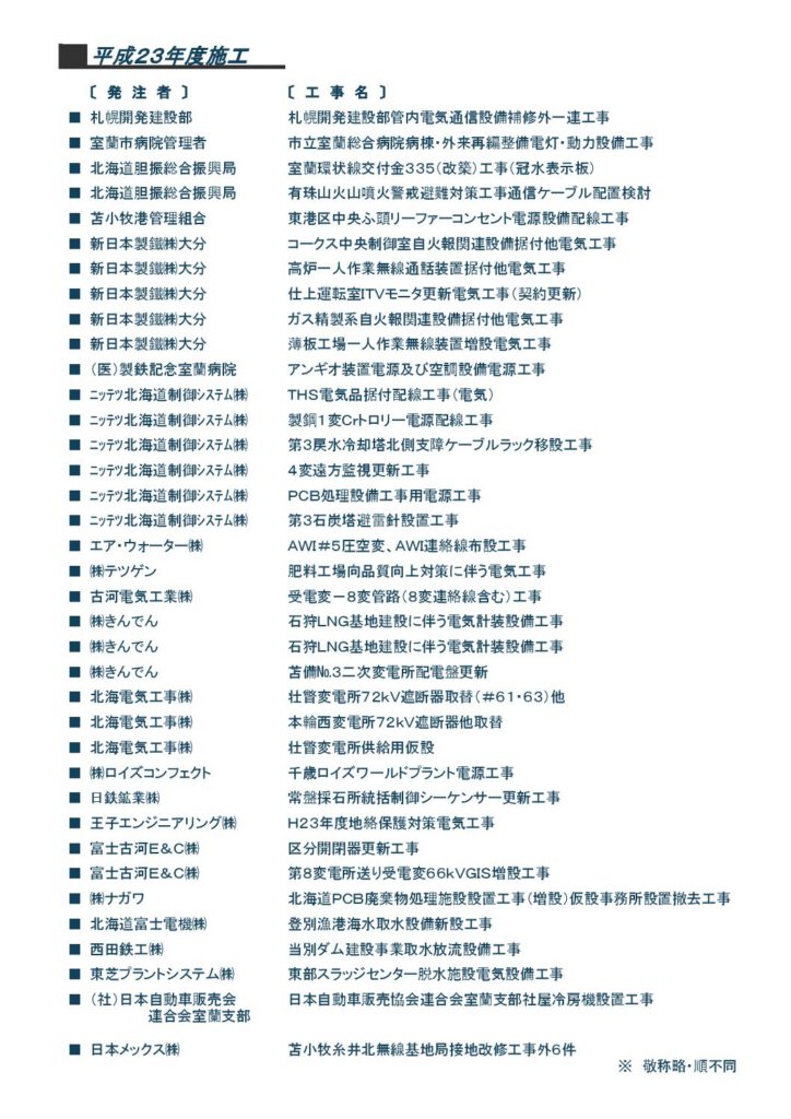 ■工事経歴書　平成２３年度施工