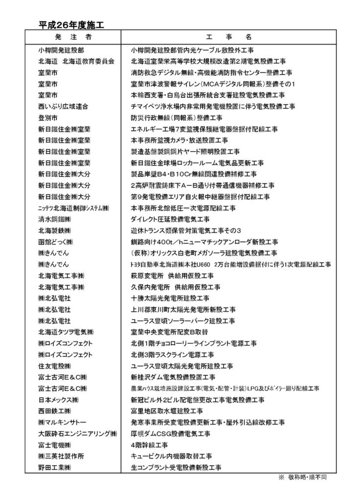 ■工事経歴書　平成２６年度施工