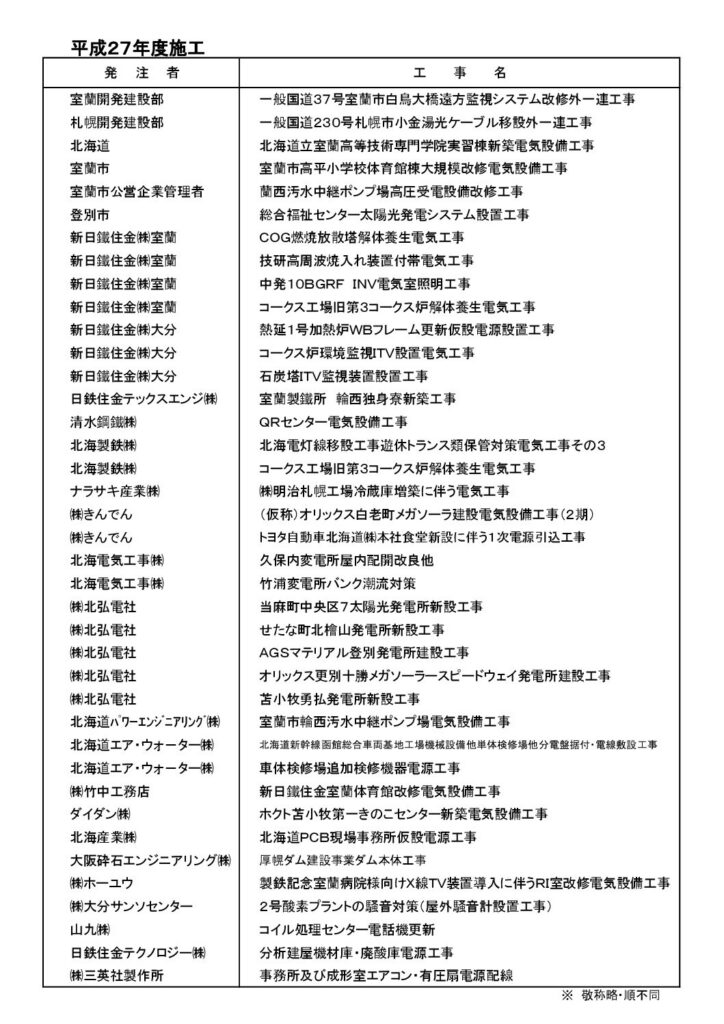 ■工事経歴書　平成２７年度施工